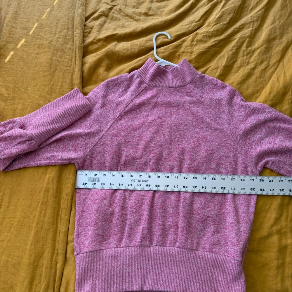 Maeve Anthropologie Pink‎ Marl Mock Neck Raglan Sweater Womens Medium